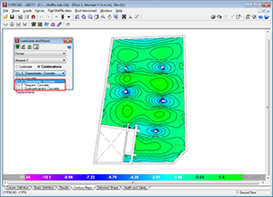 CYPECAD. Representation of the S.L.S. of force combinations. Click to enlarge the image