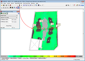 CYPECAD. Diagram of average values between two points. Click to enlarge the image