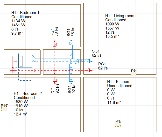CYPETHERM HVAC. Connection of indoor VRF units with duct distribution. Air discharge