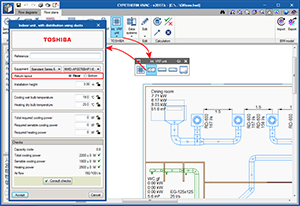 CYPETHERM HVAC. Connection of indoor VRF units with duct distribution. Air return. Click to enlarge the image