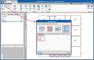 CYPETHERM HVAC. Information on Toshiba Estia and VRF systems on floor plans. Click to enlarge the image