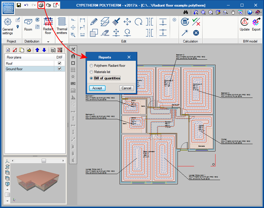 CYPETHERM HVAC. Radiant floor. Bill of quantities for Polytherm products
