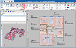 CYPETHERM HVAC. Radiant floor path editing tools. Click to enlarge the image