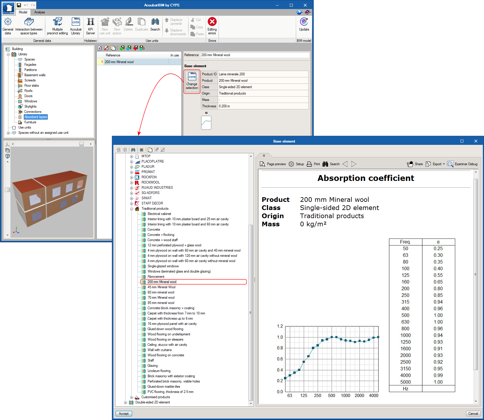 AcoubatBIM by CYPE. Absorbent layers