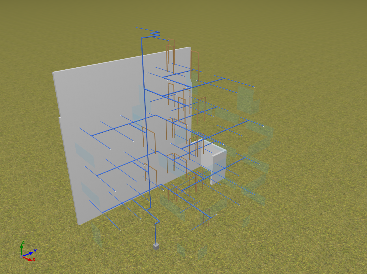CYPEFIRE Sprinklers. 3D geometry. Risers