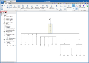 CYPELEC REBT, CYPELEC NF and CYPELEC Core. Expand/contract and find lines in the tree diagram of the installation