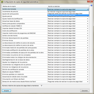Arquimedes and Job control. Configuration of automatic backups