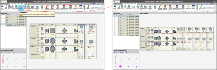 CYPECAD. Activate/deactivate automatic column groups