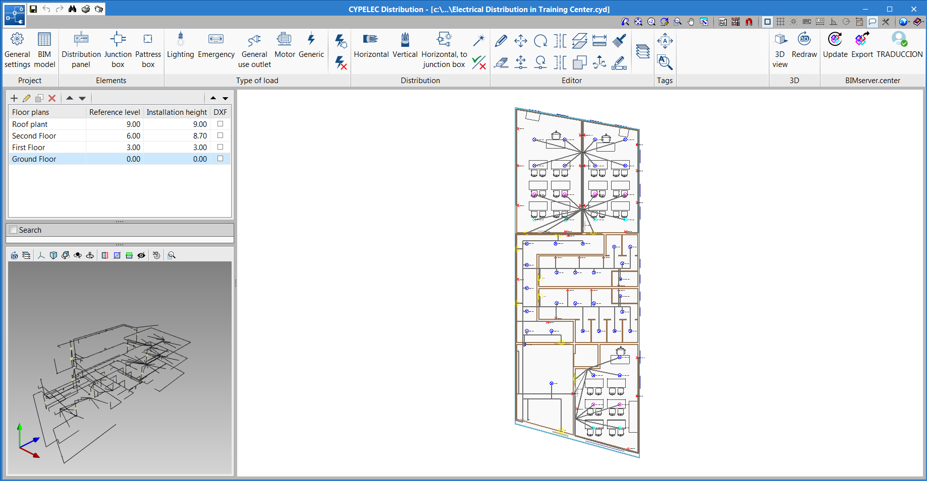 CYPELEC Distribution. New project example