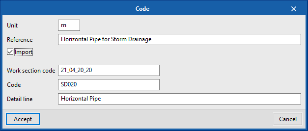 Reference of the quantity detail lines