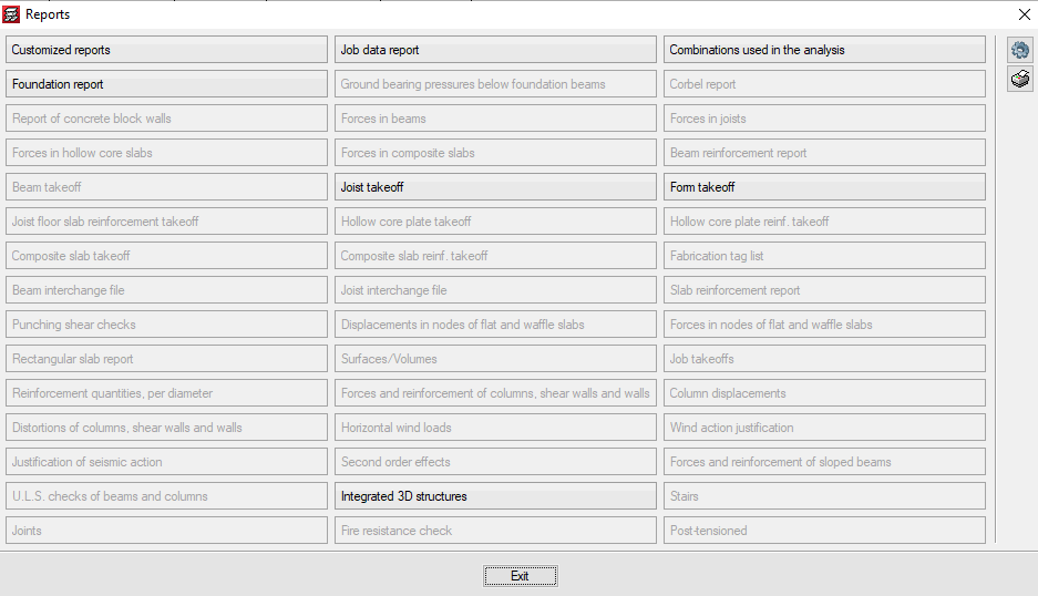 CYPECAD. Project reports