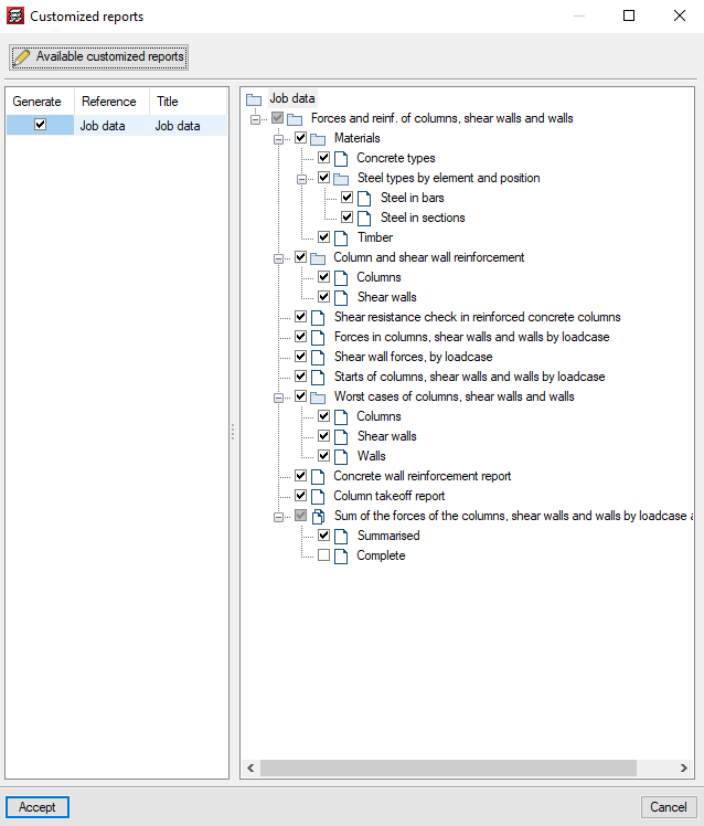 CYPECAD. Customised reports