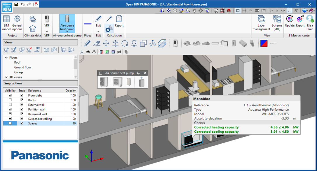Open BIM PANASONIC. Air-source heat pump equipment