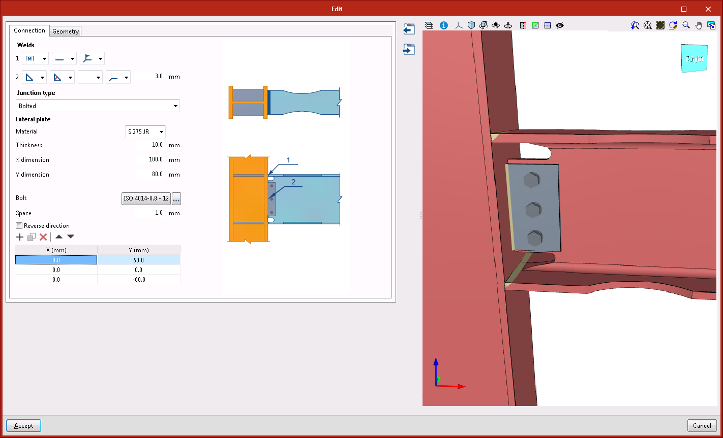 StruBIM Steel. New types of connections. Moment connection with reduced beam section