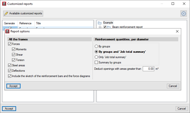 CYPECAD. Customised reports. New predefined reports