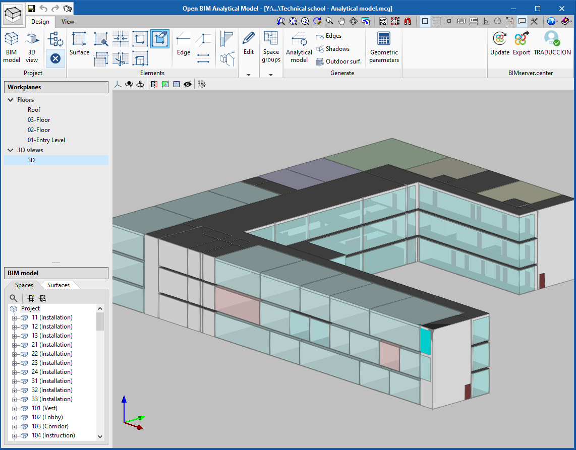 Open BIM Analytical Model. "Delete opening" tool