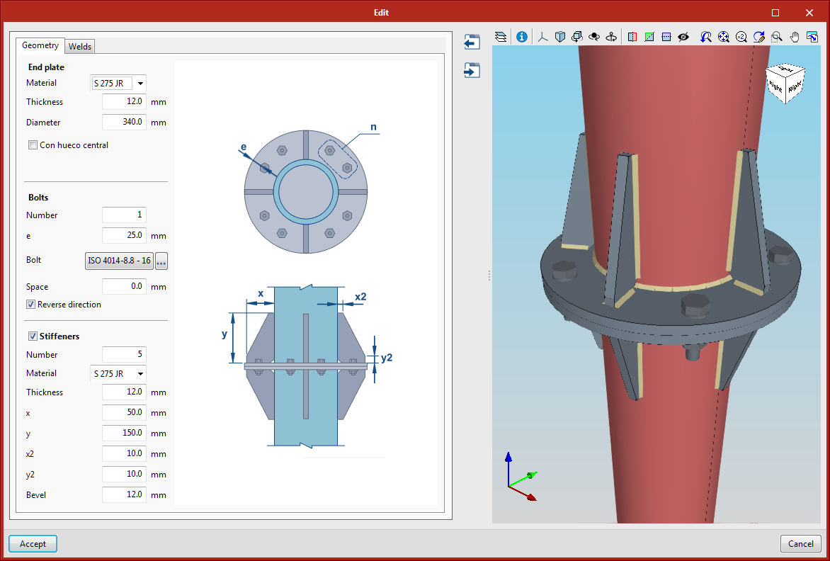 StruBIM Steel. Circular tube splice connections