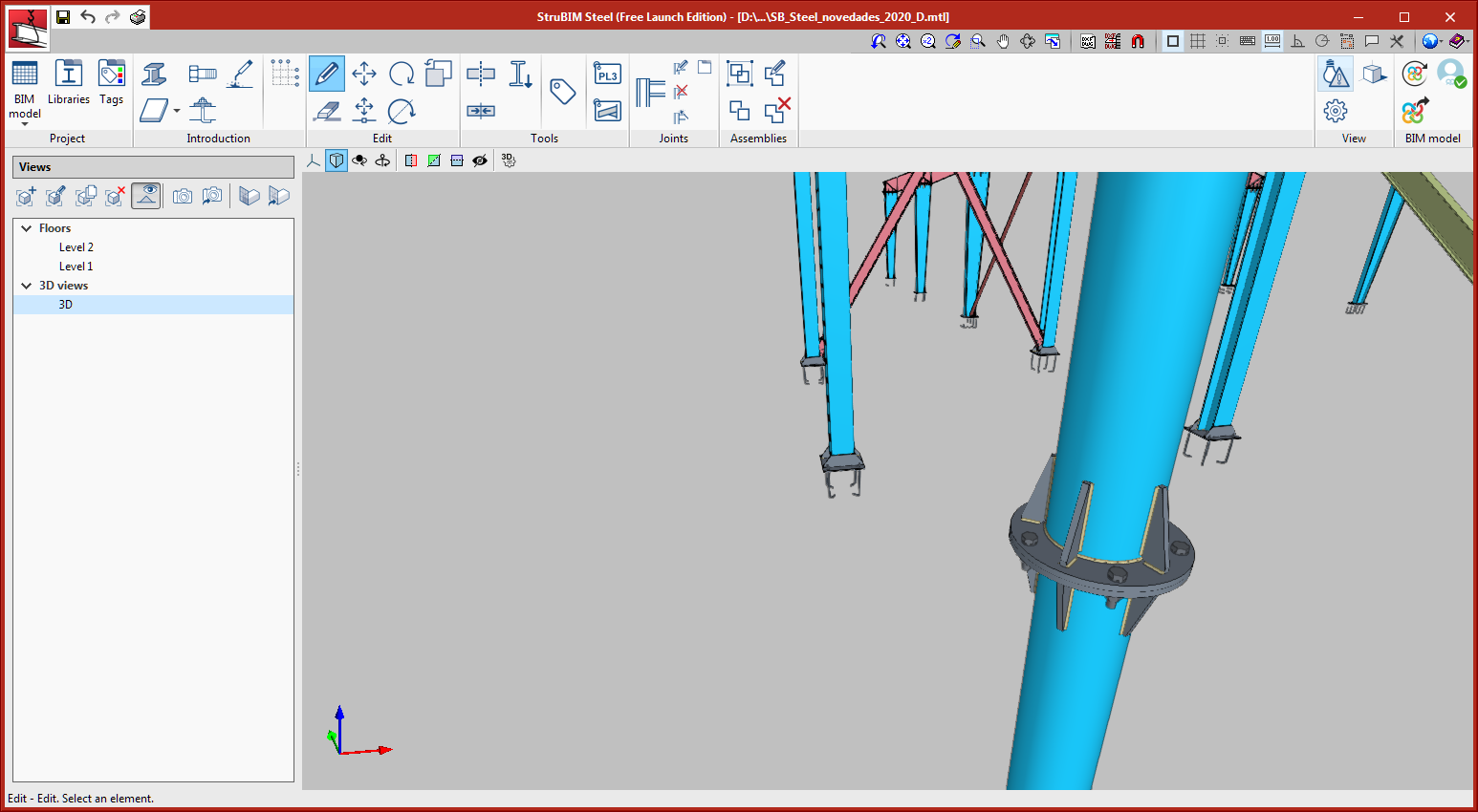 StruBIM Steel. Circular tube splice connections