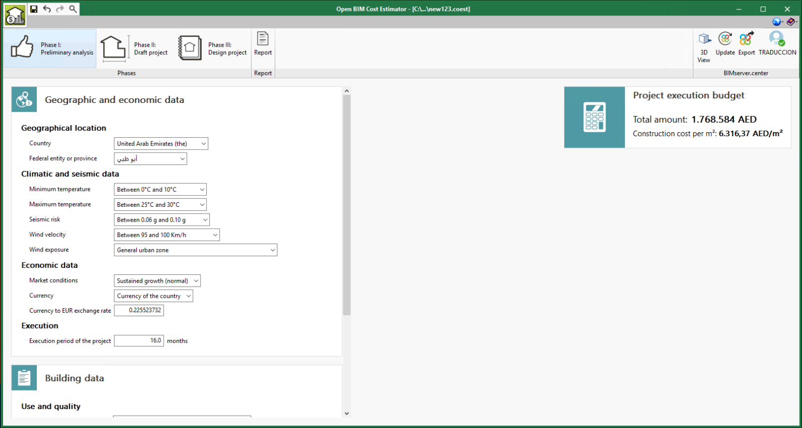 Open BIM Cost Estimator