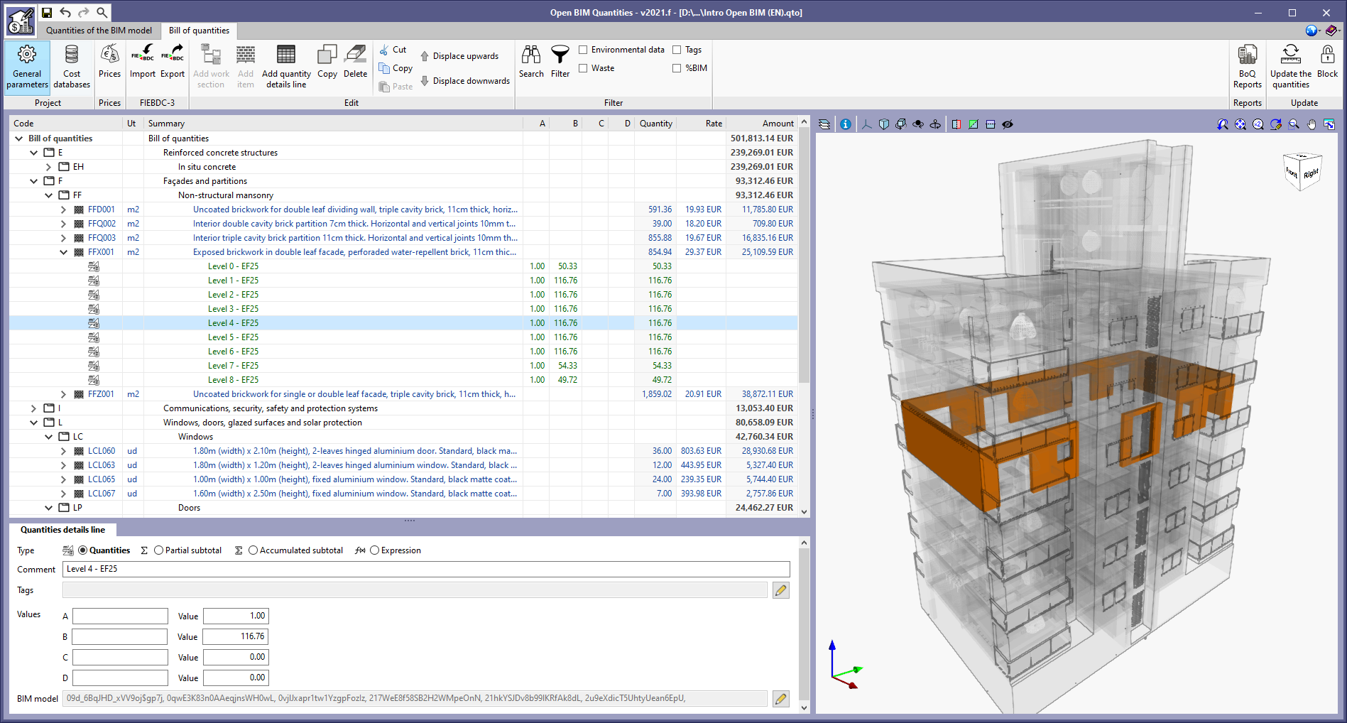 Open BIM Quantities